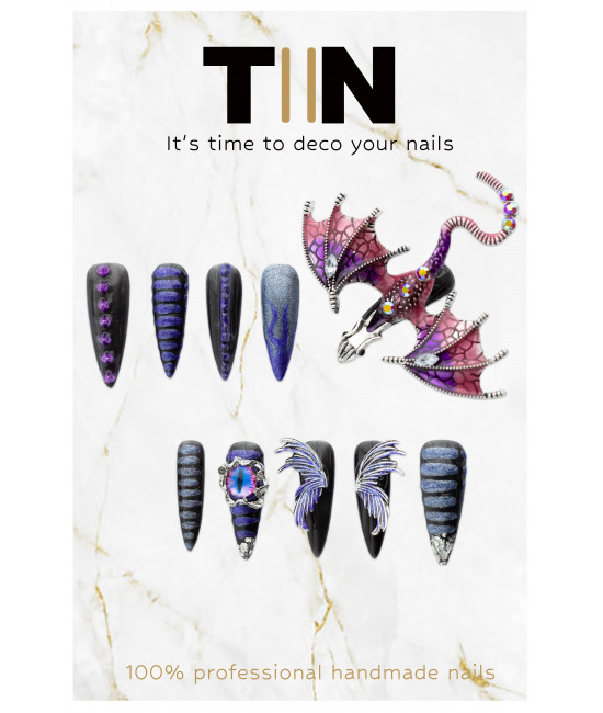 Purple Dragon luxury nails jewellery