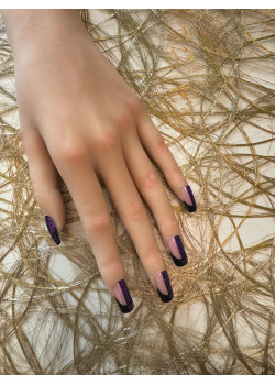 French Tips Squoval Purple black