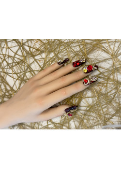 Red luxury with Metal  gems 